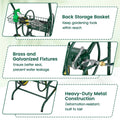 Garden Hose Reel Cart Holds 230FT of 5/8" Hose, Heavy Duty Hose Cart with 2 Wheels & Storage Basket, Portable Water Hose Organizer for Yard
